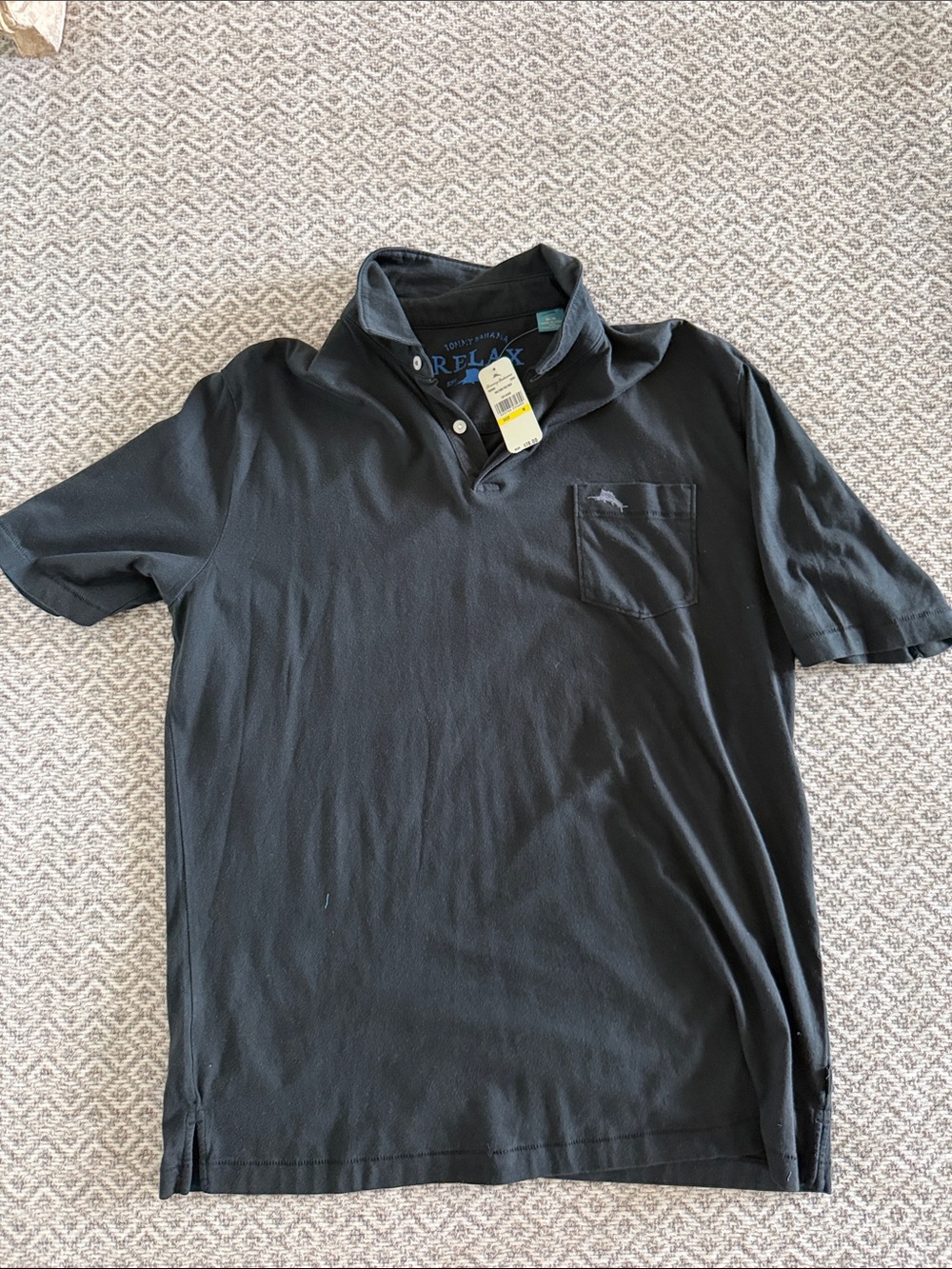 Tommy Bahama Black Polo Shirt with Chest Pocket